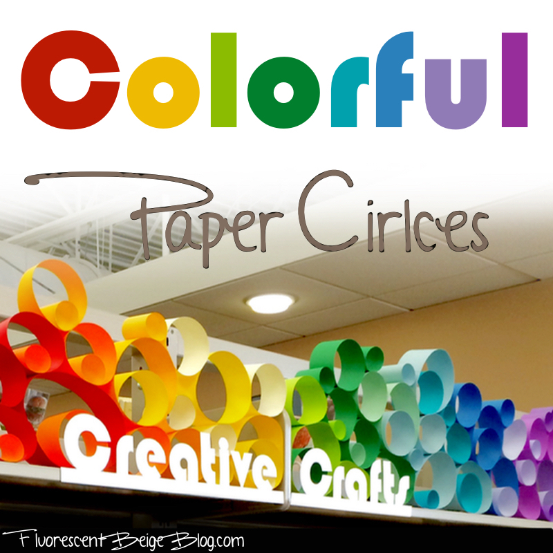 Library Display: Colorful Paper Circles - Fluorescent Beige